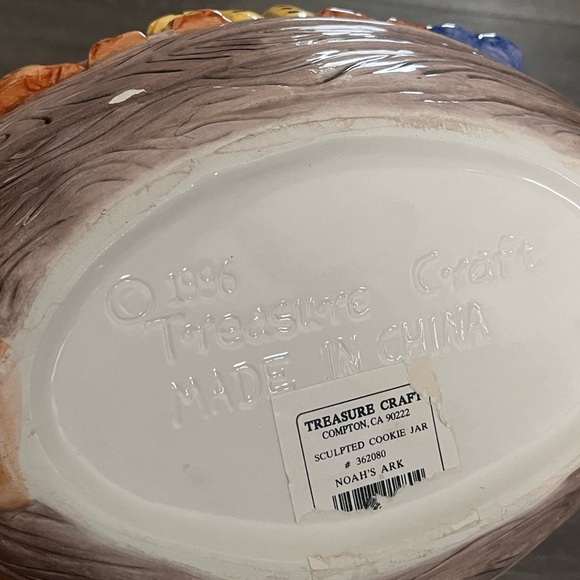 Vintage 1996 treasure craft Noah's Ark ceramic cookie jar large - Picture 6 of 7